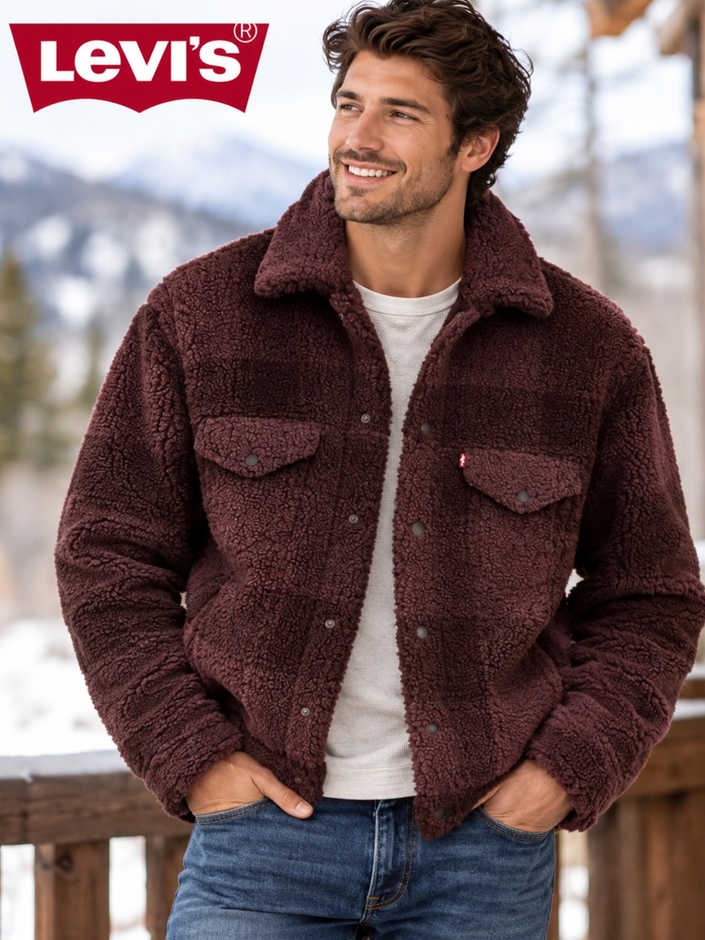 NWT Levi's Men's Plaid Sherpa Jacket - Picture 1 of 7